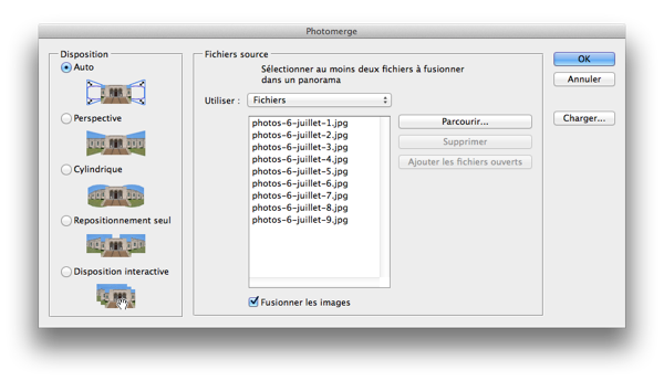 Photomerge dans Photoshop